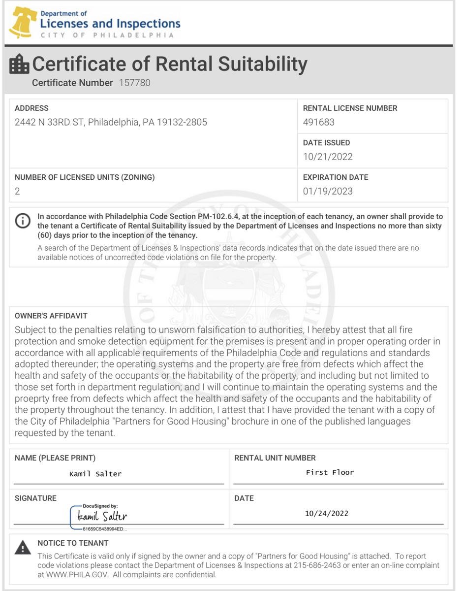 Photographic documentation of the work as submitted to the city's 311 record.