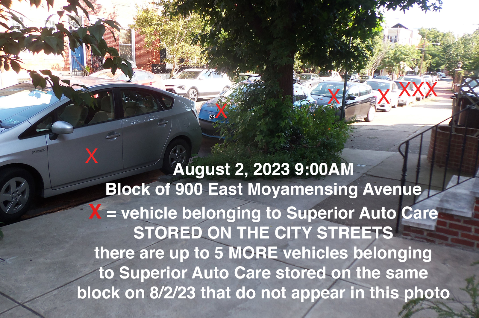 Photographic documentation of the work as submitted to the city's 311 record.
