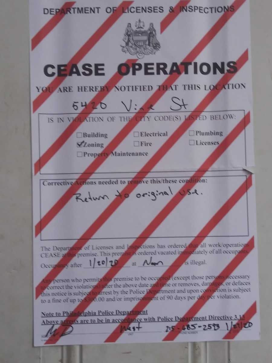 Photographic documentation of the work as submitted to the city's 311 record.