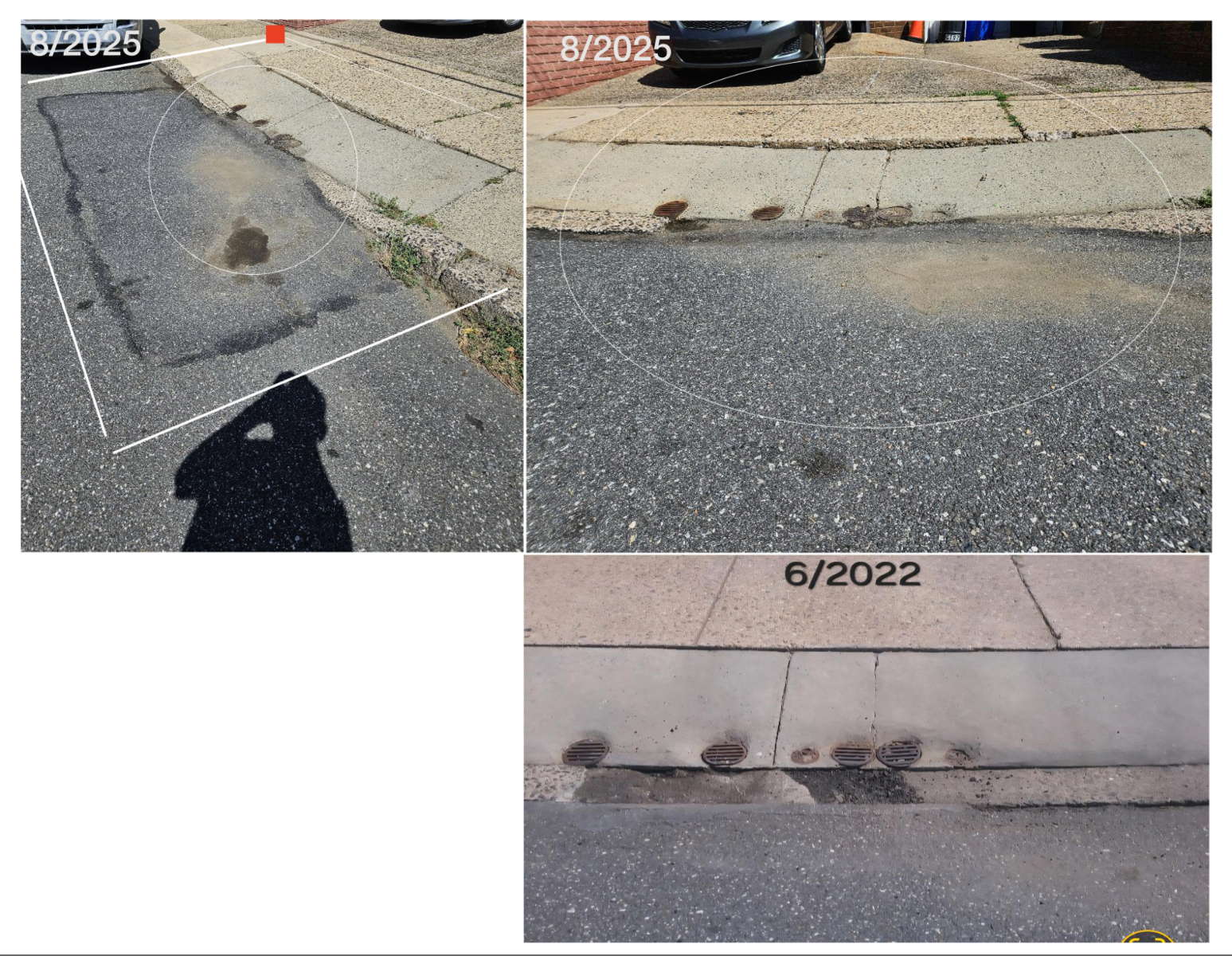 Photographic documentation of the work as submitted to the city's 311 record.