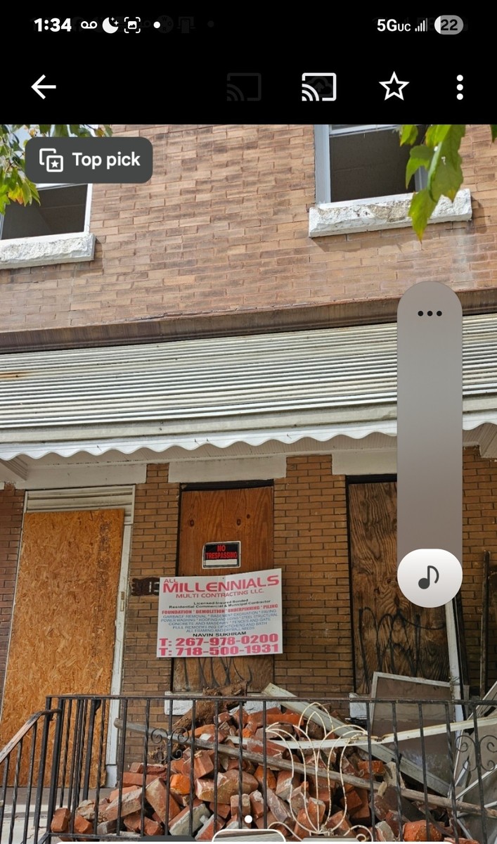 Photographic documentation of the work as submitted to the city's 311 record.