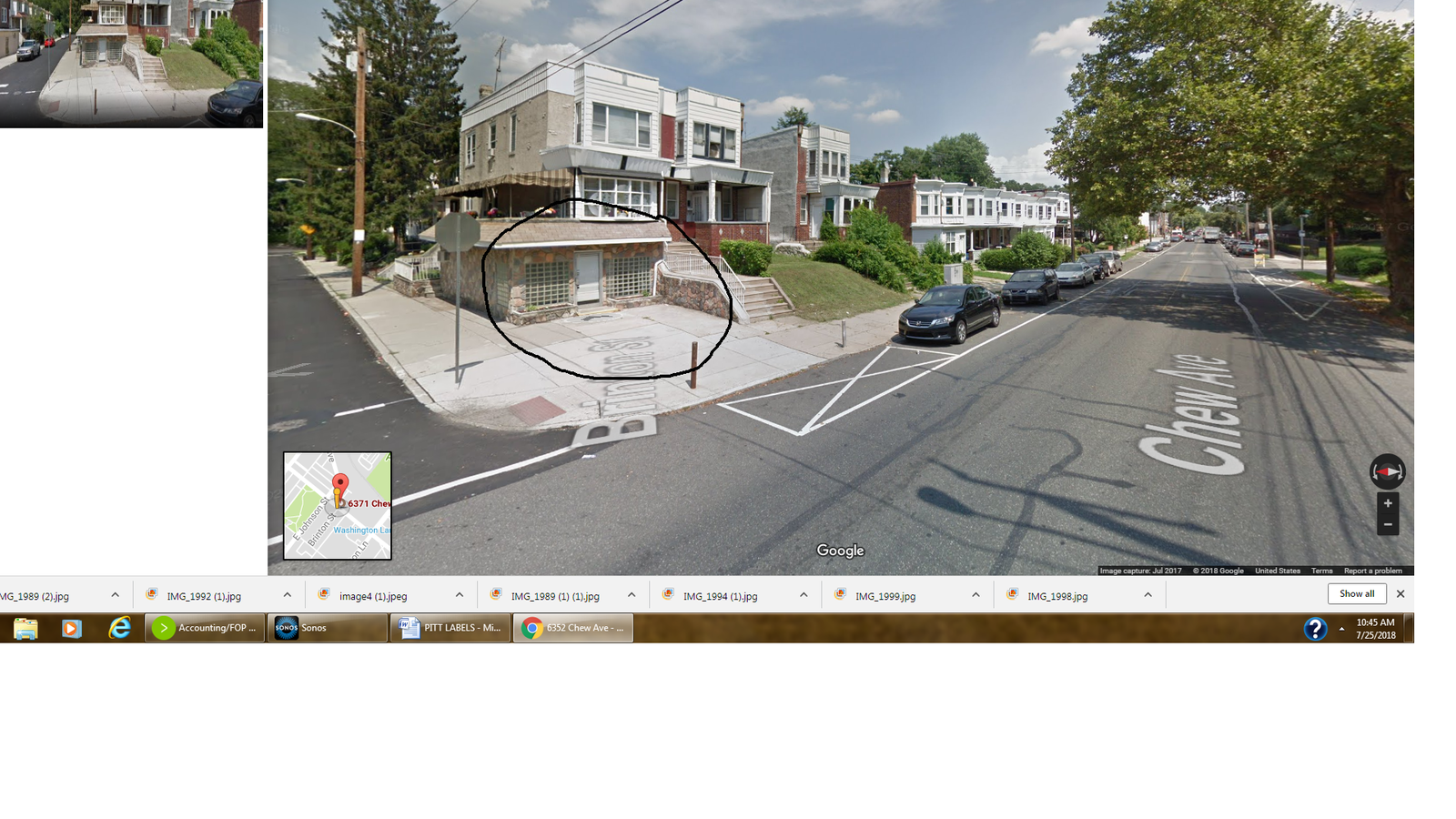 Photographic documentation of the work as submitted to the city's 311 record.