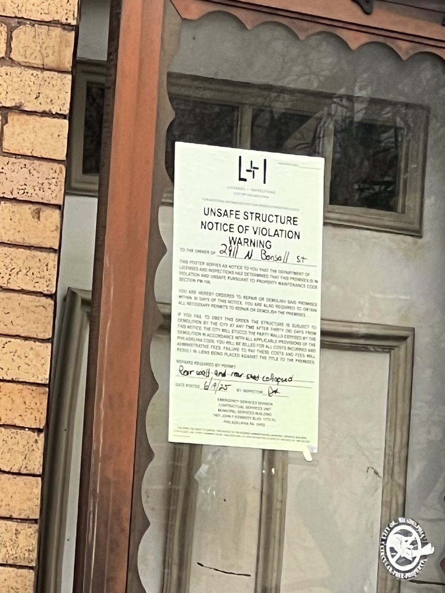 Photographic documentation of the work as submitted to the city's 311 record.